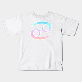 Cancer Zodiac Symbol in Magical Unicorn Colors Kids T-Shirt